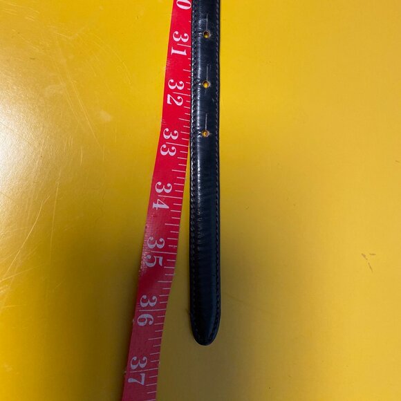 J Crew Black Circa 2000 Calf-Skin Skinny Belt Made in Italy - Picture 3 of 6